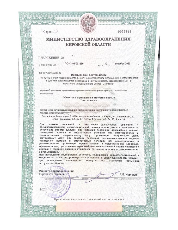 Лицензия Смотри Киров